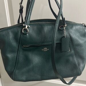 Coach Dark Green  Leather Satchel